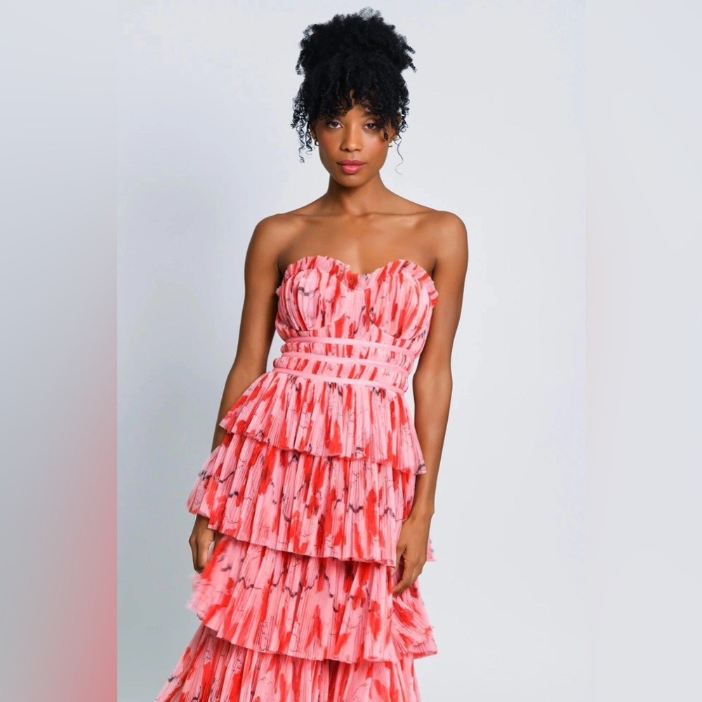 Hutch Monaco Strapless Ruffle Occasion Dress